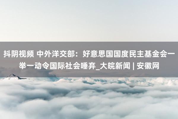 抖阴视频 中外洋交部：好意思国国度民主基金会一举一动令国际社会唾弃_大皖新闻 | 安徽网