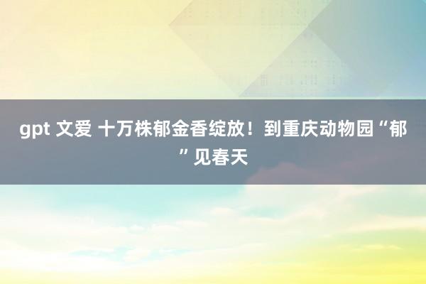 gpt 文爱 十万株郁金香绽放！到重庆动物园“郁”见春天