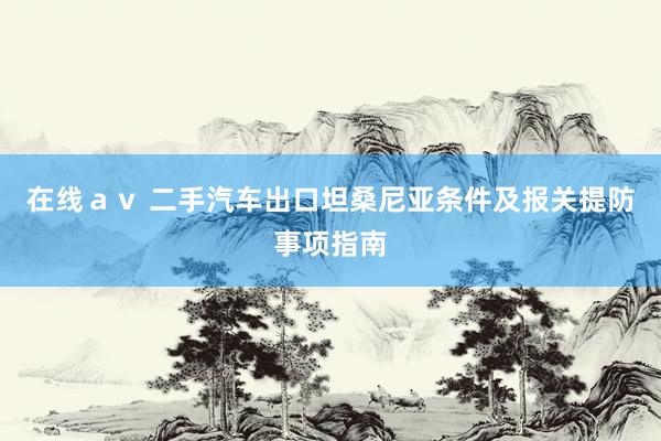在线ａｖ 二手汽车出口坦桑尼亚条件及报关提防事项指南